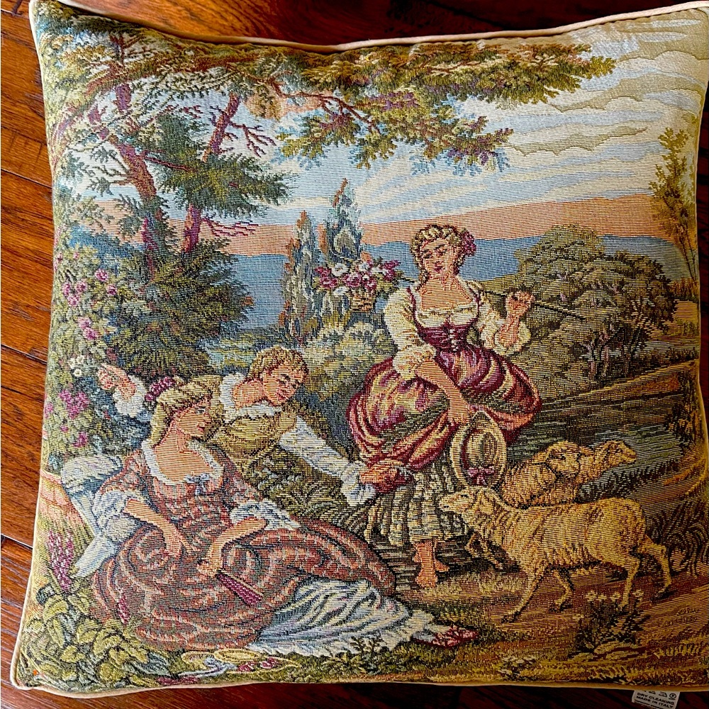 Decorative Tapestry Pillow Portofino. Vintage
